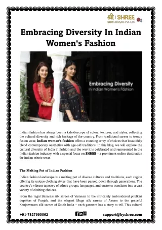 Embracing Diversity In Indian Women's Fashion