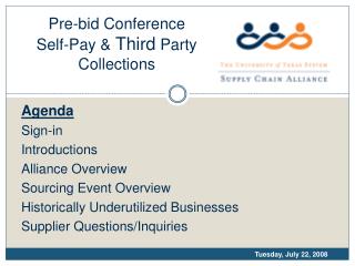Pre-bid Conference Self-Pay &amp; Third Party Collections