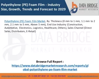 Polyethylene (PE) Foam Film Market