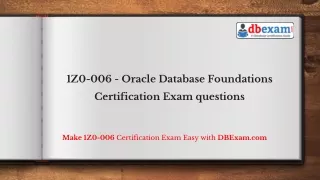 1Z0-006 - Oracle Database Foundations Certification Exam questions