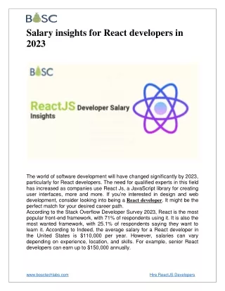 React Developer Salaries in 2023 Unlocking Earning Potential and Career Advancement