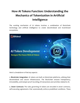 How AI Tokens Function: Understanding the Mechanics of Tokenization in AI