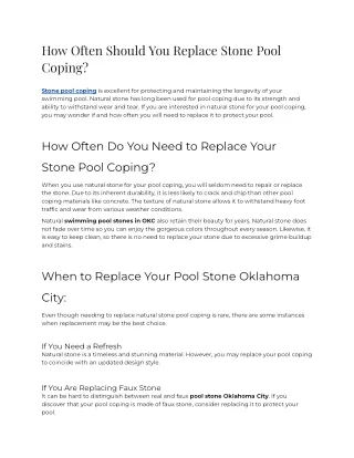 2023 web - How Often Should You Replace Stone Pool Coping