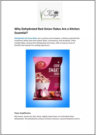 Why Dehydrated Red Onion Flakes Are a Kitchen Essential?