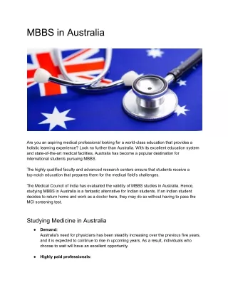 MBBS in Australia