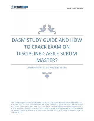 DASM Study Guide and How to Crack Exam on Disciplined Agile Scrum Master?