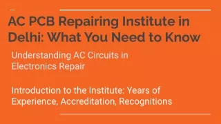 AC PCB Repairing Institute in Delhi_ What You Need to Know