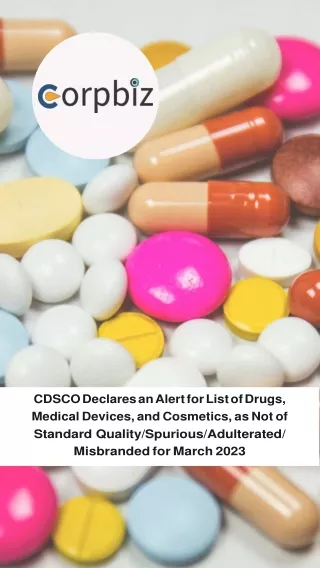 CDSCO Declares: March 2023 List - Quality of Medicines, Devices, and Cosmetics