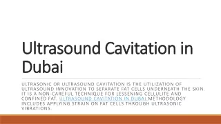 Ultrasound Cavitation in Dubai