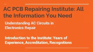 AC PCB Repairing Institute_ All the Information You Need