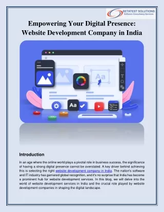 Empowering Your Digital Presence Website Development Company in India