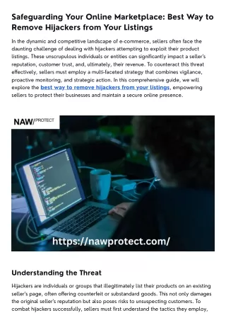 Safeguarding Your Online Marketplace Best Way to Remove Hijackers from Your Listings