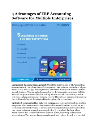 4 Advantages of ERP Accounting Software for Multiple Enterprises