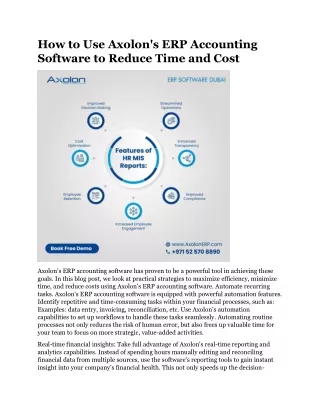 How to Use Axolon's ERP Accounting Software to Reduce Time and Cost