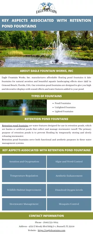 Key Aspects Associated with Retention Pond Fountains