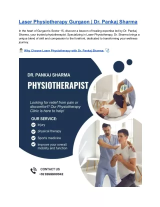 Laser Physiotherapy Gurgaon |  Dr. Pankaj Sharma