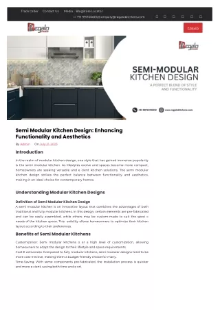 Semi Modular Kitchen Design: Enhancing Functionality and Aesthetics