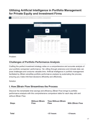 Utilizing Artificial Intelligence in Portfolio Management for Private Equity and Investment Firms