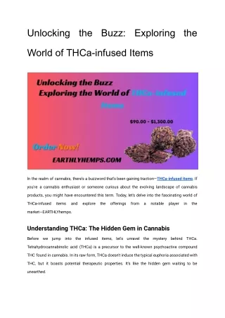 Unlocking the Buzz_ Exploring the World of THCa-infused Items