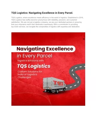 TQS Logistics Navigating Excellence in Every Parcel.