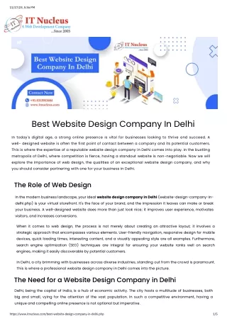 Best Website Design Company in Delhi