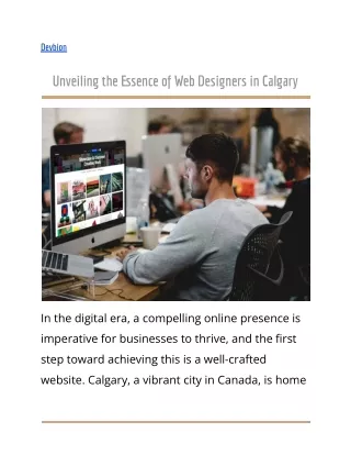 Unveiling the Essence of Web Designers in Calgary