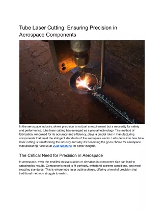 Tube Laser Cutting - Precision in Aerospace Parts
