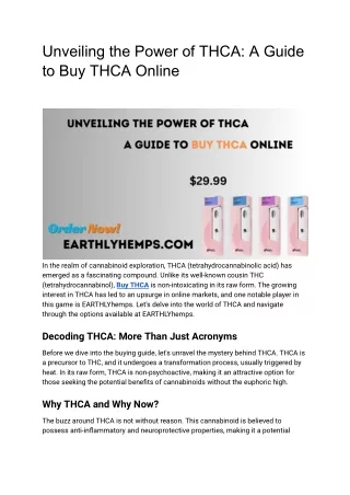 Unveiling the Power of THCA_ A Guide to Buy THCA Online