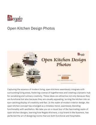 Open Kitchen Design Photos