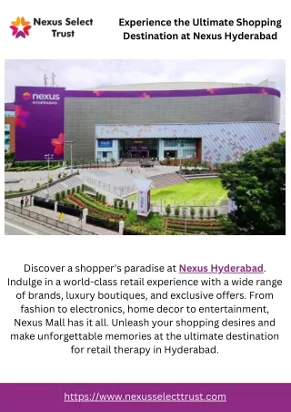 Experience the Ultimate Shopping Destination at Nexus Hyderabad