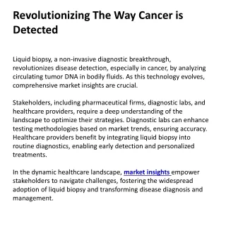Revolutionizing The Way Cancer is Detected