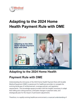 Adapting to the 2024 Home Health Payment Rule with DME