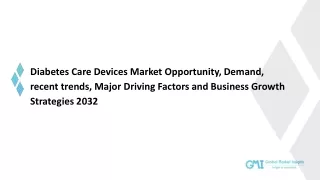 Diabetes Care Devices Market Application, Analysis, Trends and Forecast by 2032