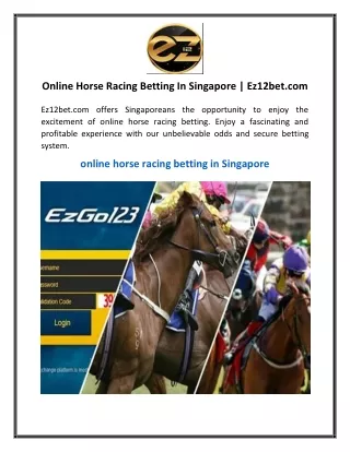 Online Horse Racing Betting In Singapore