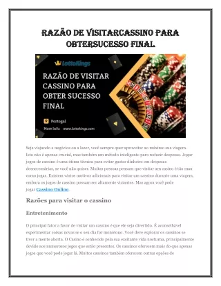 Razão De Visitar Cassino Para Obter Sucesso Final