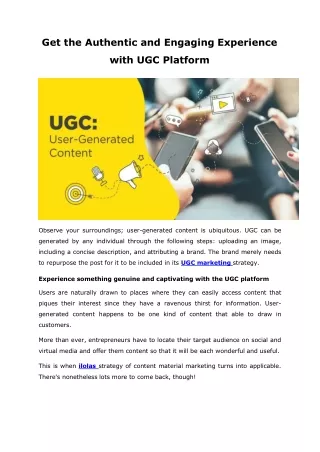 authentic ugc platform