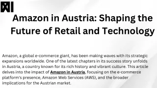 Amazon in Austria Shaping the Future of Retail and Technology