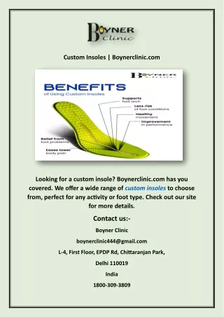 Custom Insoles | Boynerclinic.com