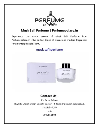 Musk Safi Perfume | Perfumepalace.in