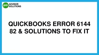 A Quick Way To Fix QuickBooks Error 6144 82
