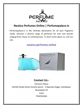 Nautica Perfumes Online | Perfumepalace.in