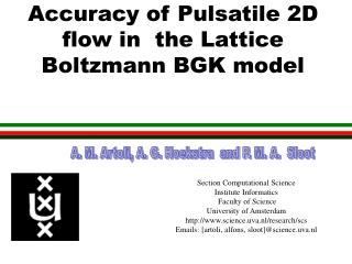 Accuracy of Pulsatile 2D flow in the Lattice Boltzmann BGK model