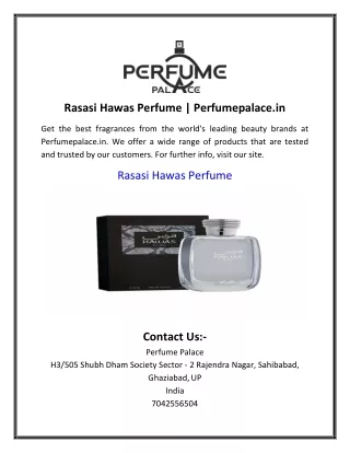 Rasasi Hawas Perfume | Perfumepalace.in