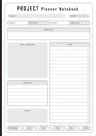 Read ebook [PDF] Project Planner Notebook: Project Management Workbook With Checklist | Project