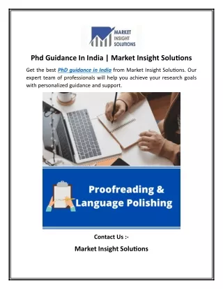 Phd Guidance In India Market Insight Solutions