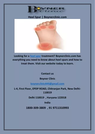 Heel Spur | Boynerclinic.com