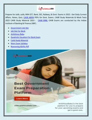 Caiib Study Material
