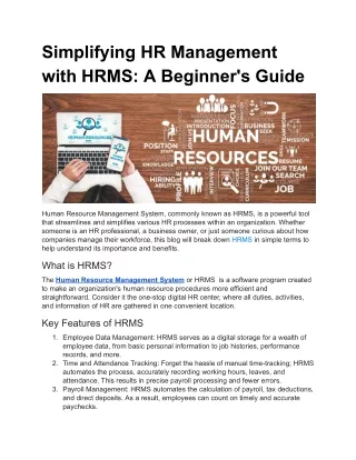 Simplifying HR Management with HRMS_ A Beginner's Guide