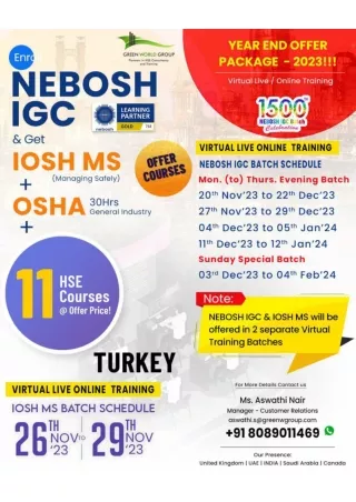 Navigate Your Way to a Bright Future Nebosh Course in Turkey with Green World Group
