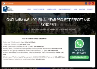 Ignou Mca Mcsp 60 Final Year Project Report And Synopsis